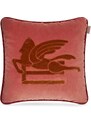 ETRO HOME Pegaso-motif velvet cushion - Red