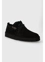 Clarks Originals pantofi de piele întoarsă Coal London bărbați, culoarea negru, 26171744