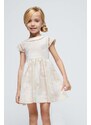 Mayoral rochie cu amestec de in pentru copii culoarea bej, mini, evazati
