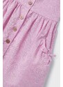Mayoral rochie din in pentru copii culoarea violet, mini, evazati