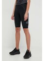 adidas by Stella McCartney pantaloni scurți de alergare TruePace culoarea negru, cu imprimeu, high waist IT3325