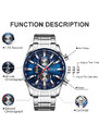 Ceas barbatesc Curren Elegant Casual Quartz Fashion Argintiu Albastru
