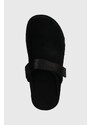 UGG papuci din piele intoarsa Goldenstar Clog culoarea negru, 1138252