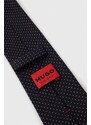 HUGO cravată de mătase culoarea bleumarin 50494297