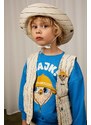 Mini Rodini pălărie din bumbac pentru copii Feather hike culoarea alb, bumbac