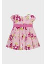Mayoral rochie de in pentru bebeluși culoarea roz, mini, evazati