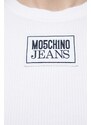 Moschino Jeans top femei, culoarea alb
