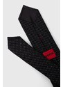 HUGO cravată de mătase culoarea negru 50494297