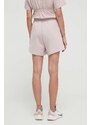 adidas by Stella McCartney pantaloni scurți femei, culoarea roz, cu imprimeu, high waist IS1217