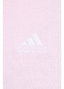 adidas hanorac de bumbac femei, culoarea roz, cu glugă, cu imprimeu IR6132