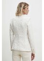 Answear Lab sacou din lana culoarea alb, cu doua randuri de nasturi, modelator