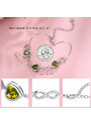 Bratara Model Infinit si Inimioare din argint 925 Peridot Heart, Brățară minimalistă, casual, pentru femei, Verde - Galben Arg415K