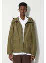 Woolrich geaca Cruiser Hooded Jacket barbati, culoarea verde, de tranzitie, CFWOOU0884MRUT3662