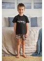 DN Nightwear Pijamale pentru copii Best negru cu inscripție