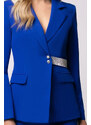 Amura Costum Tessa albastru elegant accesorizat cu strasuri