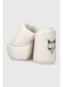 Naked Wolfe slapi de piele Wow femei, culoarea alb, cu toc drept