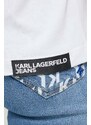 Karl Lagerfeld Jeans tricou din bumbac femei, culoarea alb