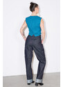 EMA\T Pantaloni cu croială largă și talie înaltă din țesătură jeans