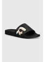 Karl Lagerfeld papuci KONDO femei, culoarea negru, KL80905N