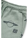 Liewood pantaloni scurți din bumbac pentru copii Gram Printed Sweatshorts culoarea verde, modelator, talie reglabila