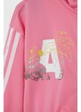 adidas bluza copii x Disney culoarea roz, cu glugă, cu imprimeu