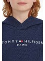 Tommy Hilfiger hanorac de bumbac pentru copii culoarea bleumarin, cu imprimeu KS0KS00213