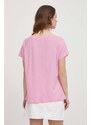 Mos Mosh tricou din amestec de in culoarea roz