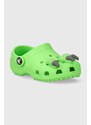 Crocs slapi copii CLASSIC IAM DINOSAUR CLOG culoarea verde