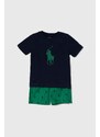 Polo Ralph Lauren pijamale de bumbac pentru copii culoarea verde, modelator