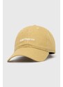 Carhartt WIP șapcă de baseball din bumbac Canvas Script Cap culoarea bej, neted, I028876.22WXX
