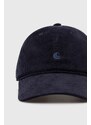Carhartt WIP șapcă de baseball din catifea Harlem Cap culoarea albastru marin, neted, I028955.1CXX