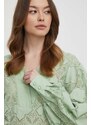 Mos Mosh bluza femei, culoarea verde, neted