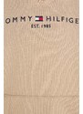Tommy Hilfiger hanorac de bumbac pentru copii culoarea bej, cu glugă, cu imprimeu