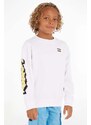 Tommy Hilfiger bluza copii culoarea alb, cu imprimeu