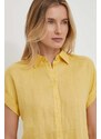 Lauren Ralph Lauren Lauren Ralph cămașă de in culoarea galben, cu guler clasic, relaxed 200699152