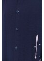 Desigual camasa din bumbac IAN barbati, culoarea albastru marin, cu guler clasic, regular, 24SMCW15