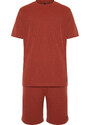 Trendyol Tile Regular Fit Waffle Knitted Pajama Set with Shorts