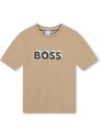 BOSS Kidswear Tricou maro cămilă / negru / alb