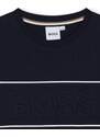 BOSS Kidswear Tricou albastru marin / alb