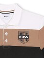 BOSS Kidswear Tricou maro / negru / alb