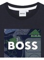 BOSS Kidswear Tricou bleumarin / gri deschis / verde / alb