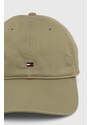 Tommy Hilfiger șapcă de baseball din bumbac culoarea verde, uni AM0AM12303