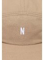 Norse Projects șapcă de baseball din bumbac Twill 5 Panel Cap culoarea bej, neted, N80.0126.0966