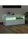 OrlandoKids Comoda TV cu lumini LED, alb extralucios, 90x35x40 cm