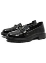Pantofi loafer trendy Formazione, negru lucios din lac FNX8301-35