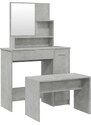 OrlandoKids Set masuta de toaleta, gri beton, 86,5x35x136 cm