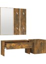 OrlandoKids Set de mobilier pentru hol, stejar fumuriu, lemn prelucrat