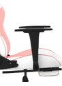OrlandoKids Scaun gaming de masaj suport picioare, alb roz, piele ecologica
