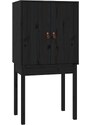 OrlandoKids Dulap inalt, negru, 60x40x120 cm, lemn masiv de pin