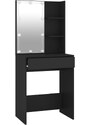 OrlandoKids Masa de toaleta cu LED, negru, 60x40x140 cm